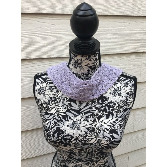 Scarf Crochet Handmade Glitter Lilac Purple Color Long Lightweight New W… - Picture 4 of 8